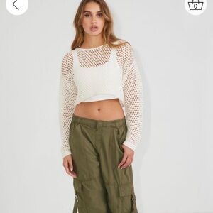 Garage Open-Knit Cropped Sweater M